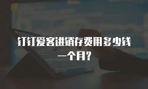 钉钉爱客进销存费用多少钱一个月？