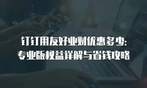 钉钉用友好业财优惠多少：专业版权益详解与省钱攻略