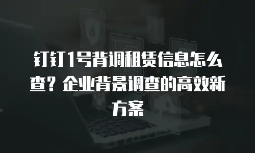 钉钉1号背调租赁信息怎么查？企业背景调查的高效新方案