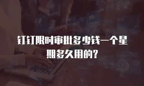 钉钉限时审批多少钱一个星期多久用的？