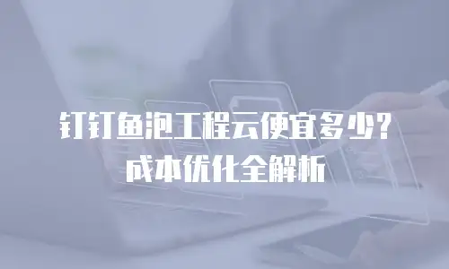 钉钉鱼泡工程云便宜多少？成本优化全解析