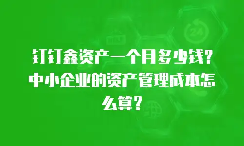钉钉鑫资产一个月多少钱？中小企业的资产管理成本怎么算？
