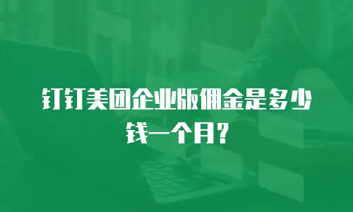 钉钉美团企业版佣金是多少钱一个月？