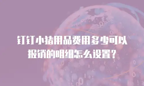 钉钉小猪用品费用多少可以报销的明细怎么设置？