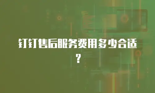 钉钉售后服务费用多少合适？