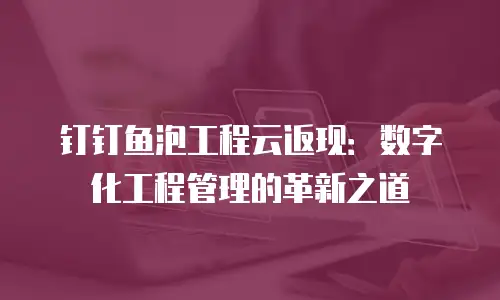 钉钉鱼泡工程云返现：数字化工程管理的革新之道