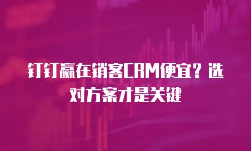 钉钉赢在销客CRM便宜？选对方案才是关键