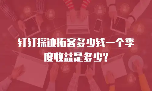 钉钉探迹拓客多少钱一个季度收益是多少？