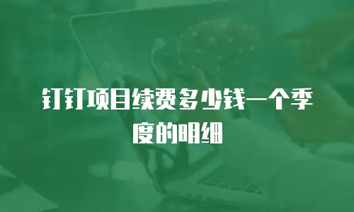 钉钉项目续费多少钱一个季度的明细