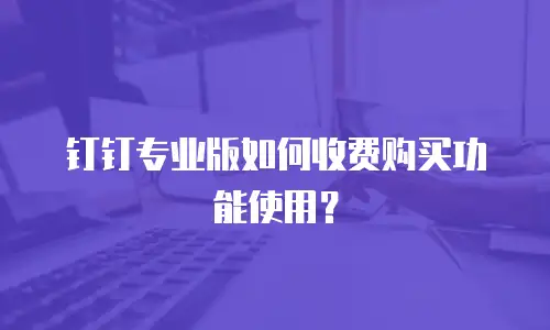 钉钉专业版如何收费购买功能使用？