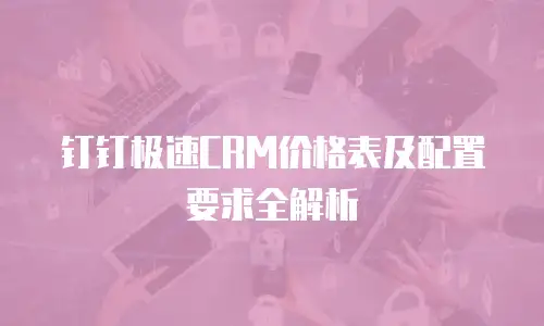 钉钉极速CRM价格表及配置要求全解析