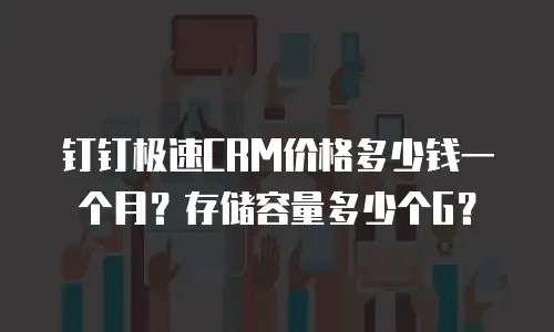 钉钉极速CRM价格多少钱一个月？存储容量多少个G？