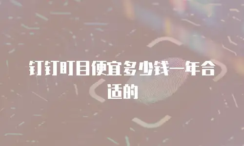 钉钉盯目便宜多少钱一年合适的