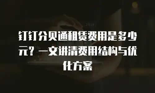 钉钉分贝通租赁费用是多少元？一文讲清费用结构与优化方案