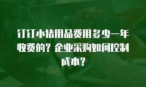 钉钉小猪用品费用多少一年收费的？企业采购如何控制成本？