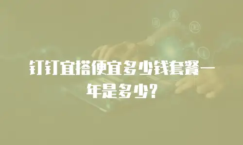 钉钉宜搭便宜多少钱套餐一年是多少？