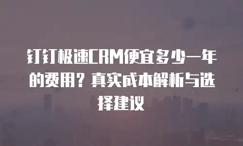 钉钉极速CRM便宜多少一年的费用？真实成本解析与选择建议
