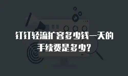 钉钉轻流扩容多少钱一天的手续费是多少？