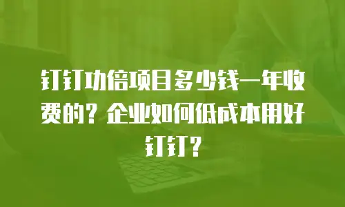 钉钉功倍项目多少钱一年收费的？企业如何低成本用好钉钉？