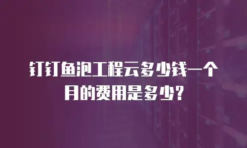 钉钉鱼泡工程云多少钱一个月的费用是多少？