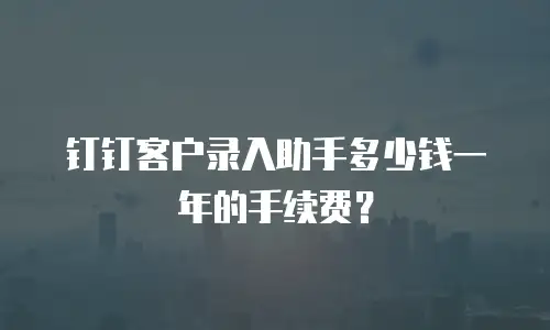 钉钉客户录入助手多少钱一年的手续费？