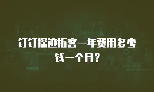 钉钉探迹拓客一年费用多少钱一个月？