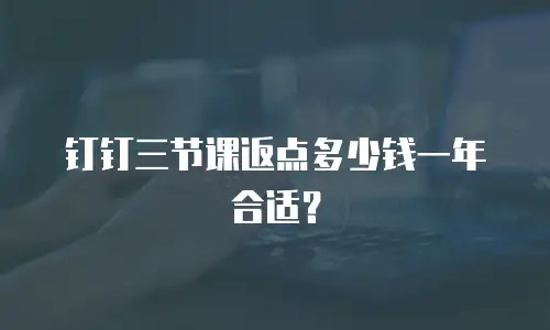 钉钉三节课返点多少钱一年合适？
