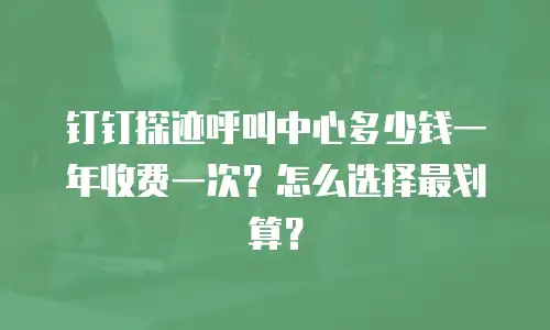 钉钉探迹呼叫中心多少钱一年收费一次？怎么选择最划算？
