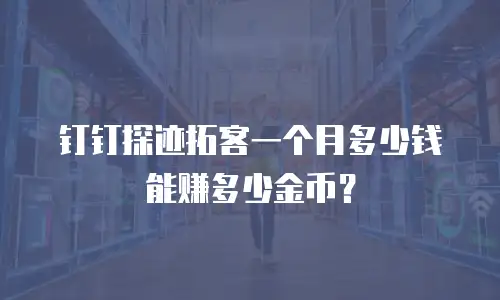 钉钉探迹拓客一个月多少钱能赚多少金币？