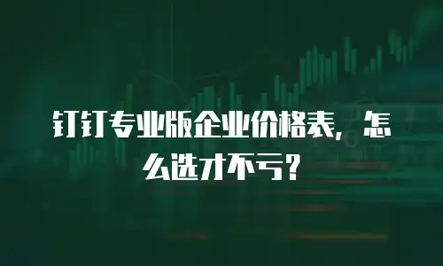 钉钉专业版企业价格表，怎么选才不亏？