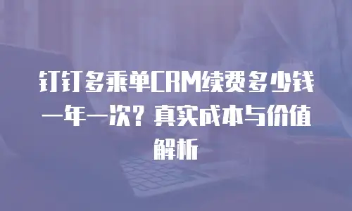 钉钉多乘单CRM续费多少钱一年一次？真实成本与价值解析