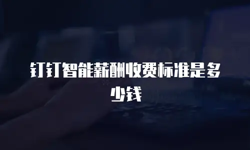 钉钉智能薪酬收费标准是多少钱