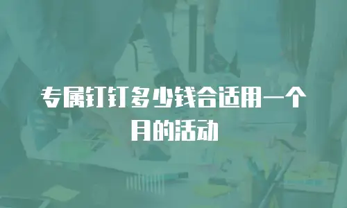 专属钉钉多少钱合适用一个月的活动