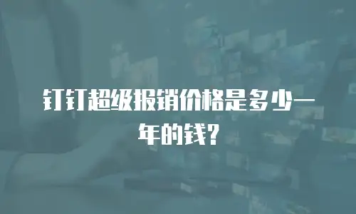 钉钉超级报销价格是多少一年的钱？