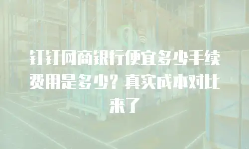 钉钉网商银行便宜多少手续费用是多少？真实成本对比来了