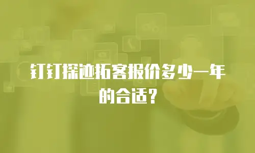 钉钉探迹拓客报价多少一年的合适？