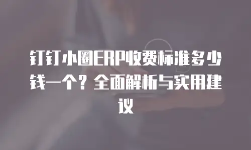 钉钉小圈ERP收费标准多少钱一个？全面解析与实用建议