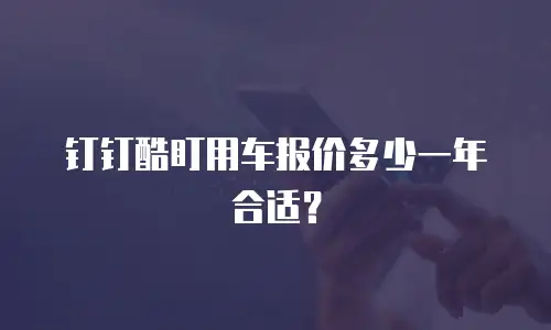 钉钉酷盯用车报价多少一年合适？