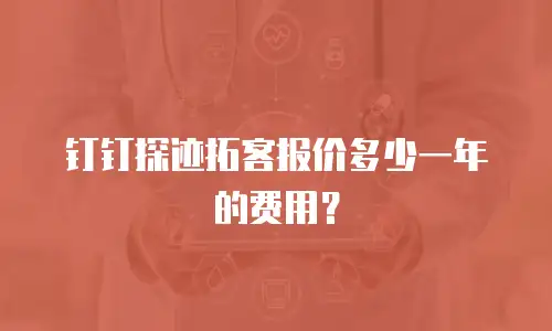 钉钉探迹拓客报价多少一年的费用？