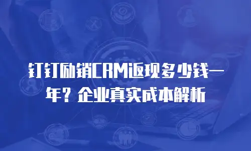 钉钉励销CRM返现多少钱一年？企业真实成本解析