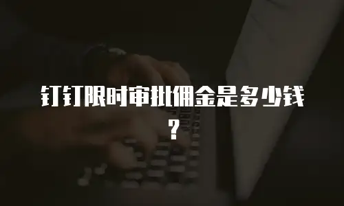 钉钉限时审批佣金是多少钱？
