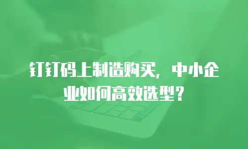钉钉码上制造购买，中小企业如何高效选型？