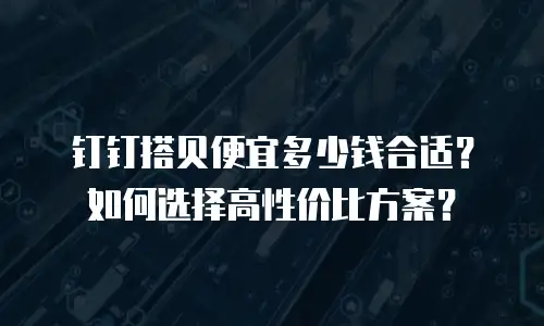 钉钉搭贝便宜多少钱合适？如何选择高性价比方案？