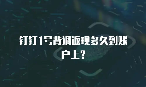 钉钉1号背调返现多久到账户上？