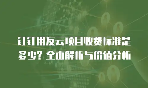 钉钉用友云项目收费标准是多少？全面解析与价值分析