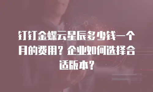 钉钉金蝶云星辰多少钱一个月的费用？企业如何选择合适版本？