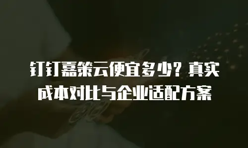 钉钉嘉策云便宜多少？真实成本对比与企业适配方案