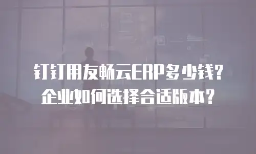 钉钉用友畅云ERP多少钱？企业如何选择合适版本？