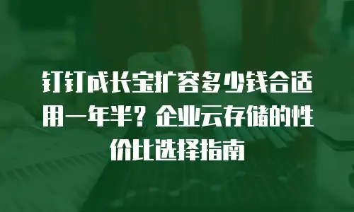 钉钉成长宝扩容多少钱合适用一年半？企业云存储的性价比选择指南