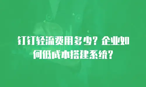 钉钉轻流费用多少？企业如何低成本搭建系统？